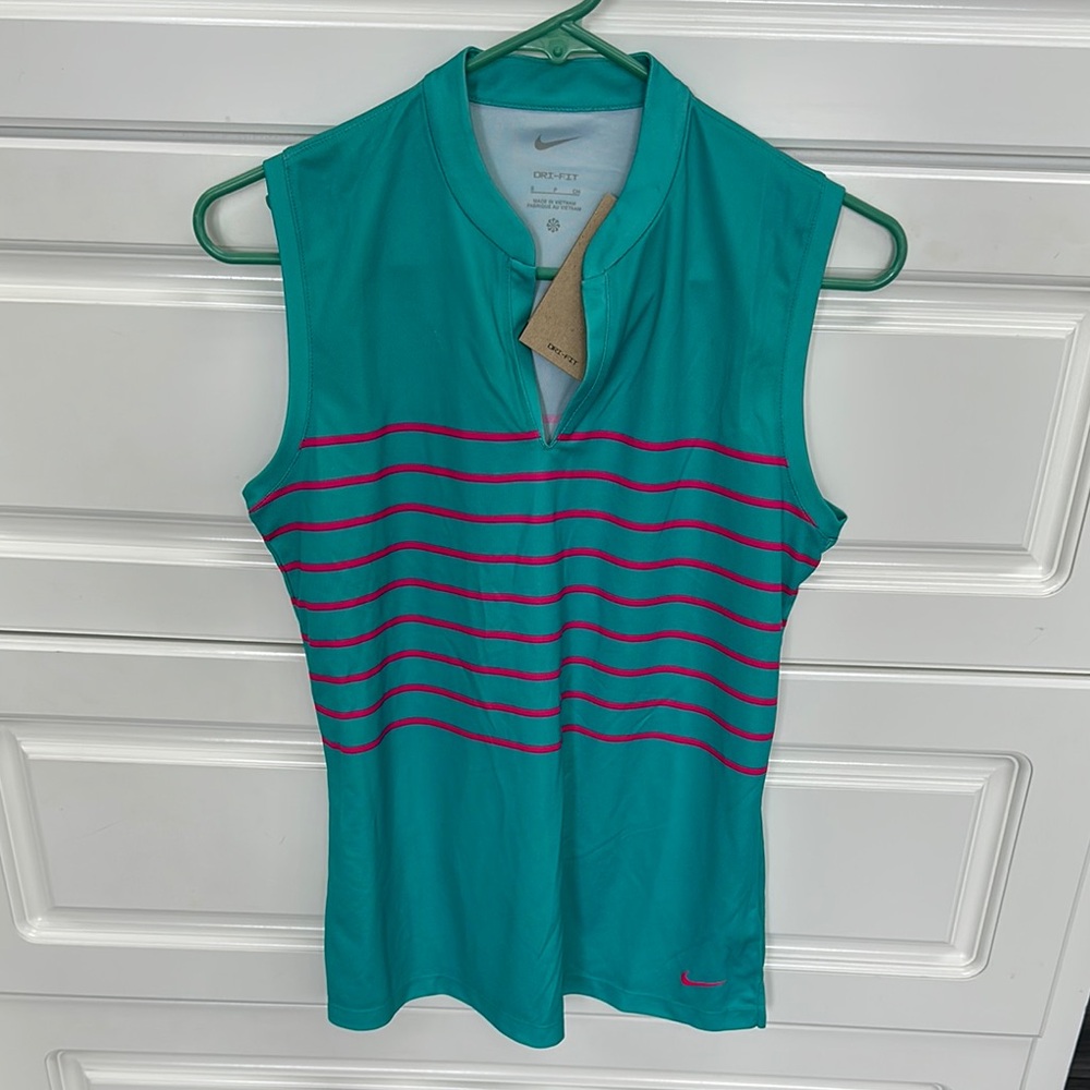 Nike Teal and Pink Golf Tee Polo